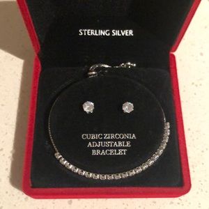 Sterling silver earrings and bracelet